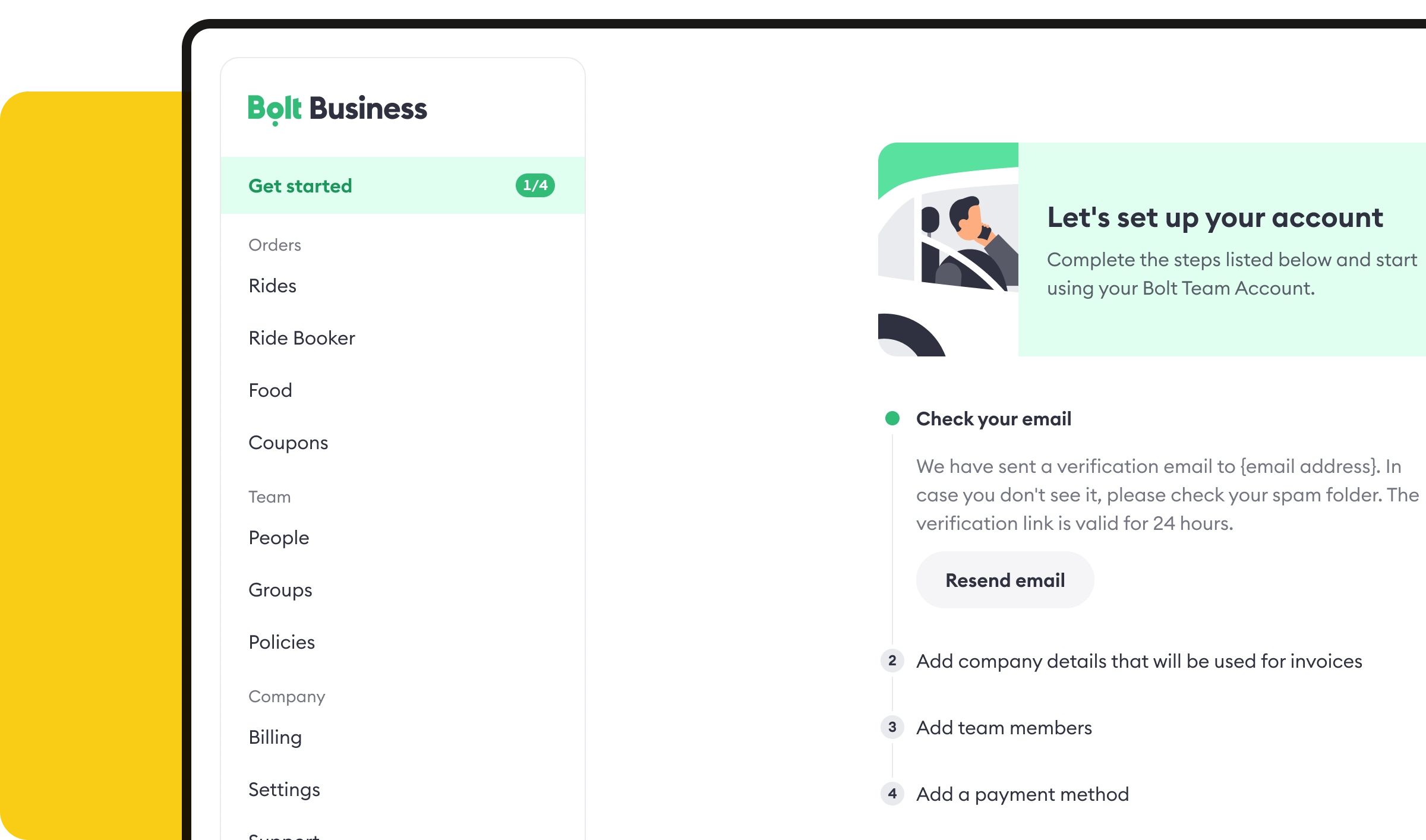 Bolt Business Onboarding